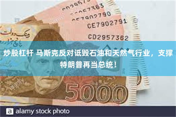 炒股杠杆 马斯克反对诋毁石油和天然气行业，支撑特朗普再当总统！