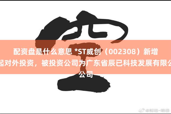 配资盘是什么意思 *ST威创（002308）新增一起对外投资，被投资公司为广东省辰已科技发展有限公司