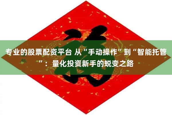 专业的股票配资平台 从“手动操作”到“智能托管”：量化投资新手的蜕变之路