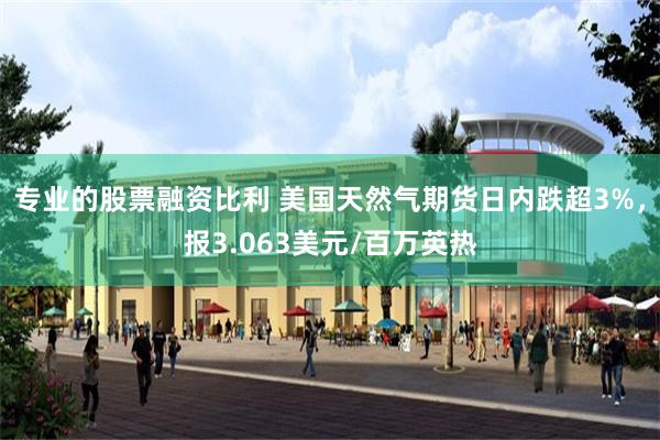 专业的股票融资比利 美国天然气期货日内跌超3%，报3.063美元/百万英热